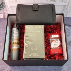 پک هدیه مردانه کد13 | عطر بولگاری فالکار + اسپری داو + مام اولد اسپایس